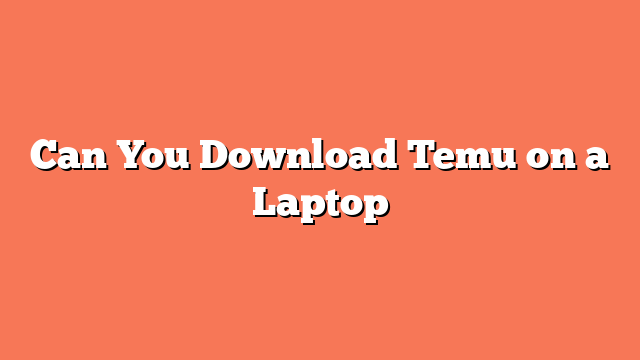 Can You Download Temu on a Laptop