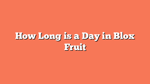 How Long is a Day in Blox Fruit