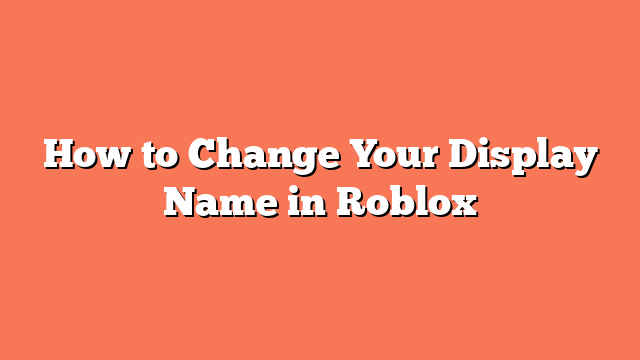 How to Change Your Display Name in Roblox