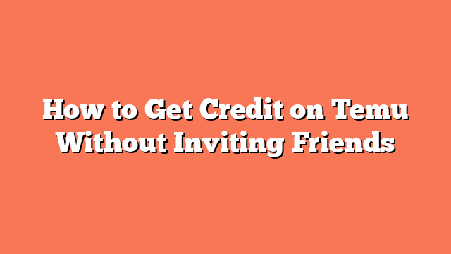 How to Get Credit on Temu Without Inviting Friends