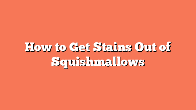 How to Get Stains Out of Squishmallows