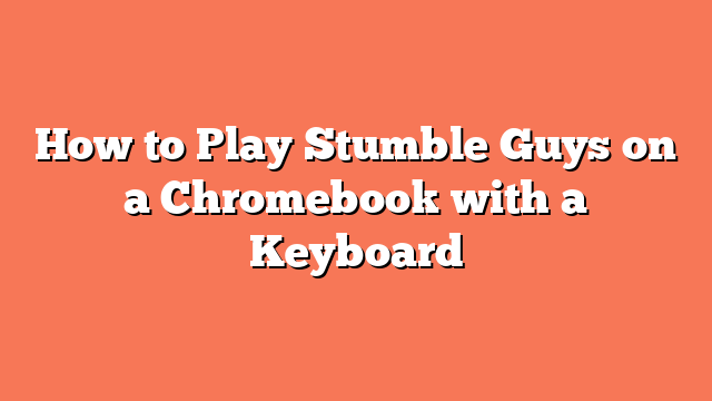 How to Play Stumble Guys on a Chromebook with a Keyboard