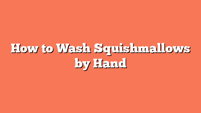 How to Wash Squishmallows by Hand