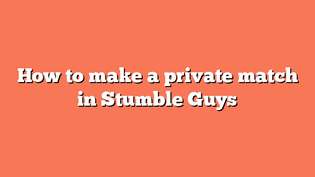 How to make a private match in Stumble Guys