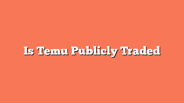 Is Temu Publicly Traded