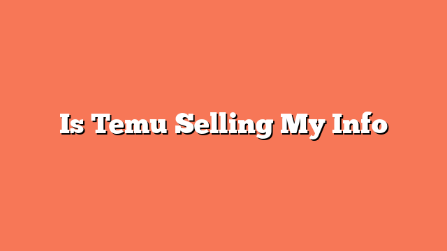 Is Temu Selling My Info