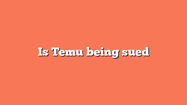 Is Temu being sued