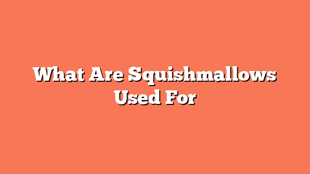 What Are Squishmallows Used For