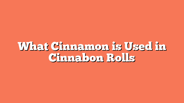 What Cinnamon is Used in Cinnabon Rolls