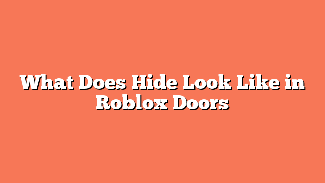 What Does Hide Look Like in Roblox Doors