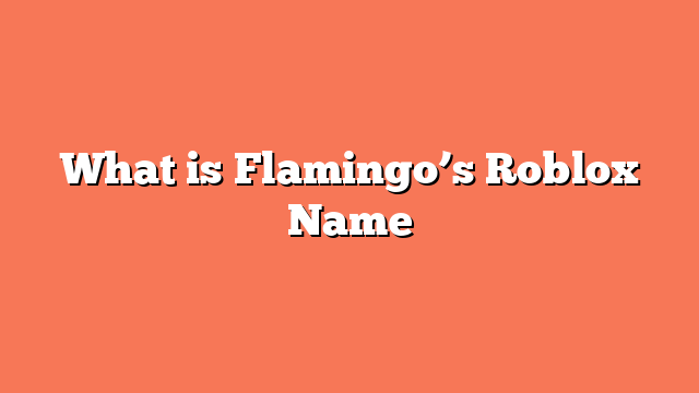 What is Flamingo’s Roblox Name