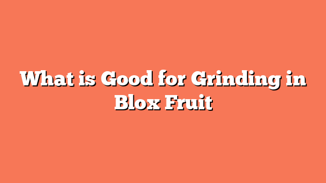 What is Good for Grinding in Blox Fruit