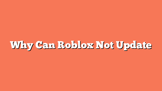 Why Can Roblox Not Update