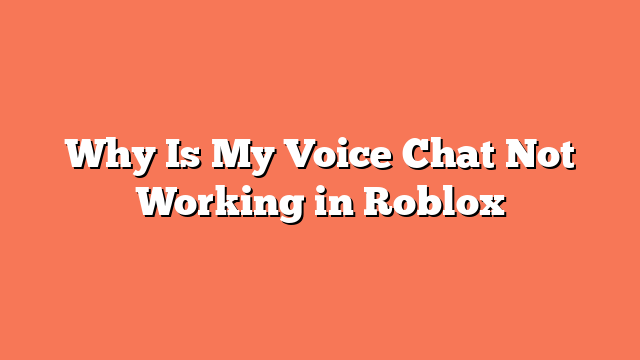 Why Is My Voice Chat Not Working in Roblox