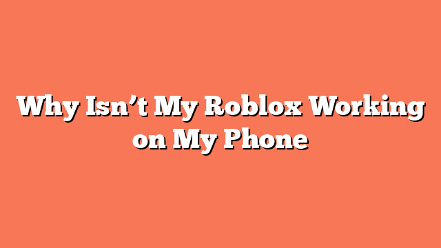 Why Isn’t My Roblox Working on My Phone