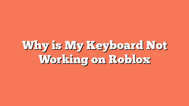 Why is My Keyboard Not Working on Roblox