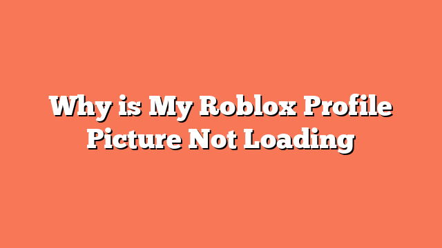 Why is My Roblox Profile Picture Not Loading